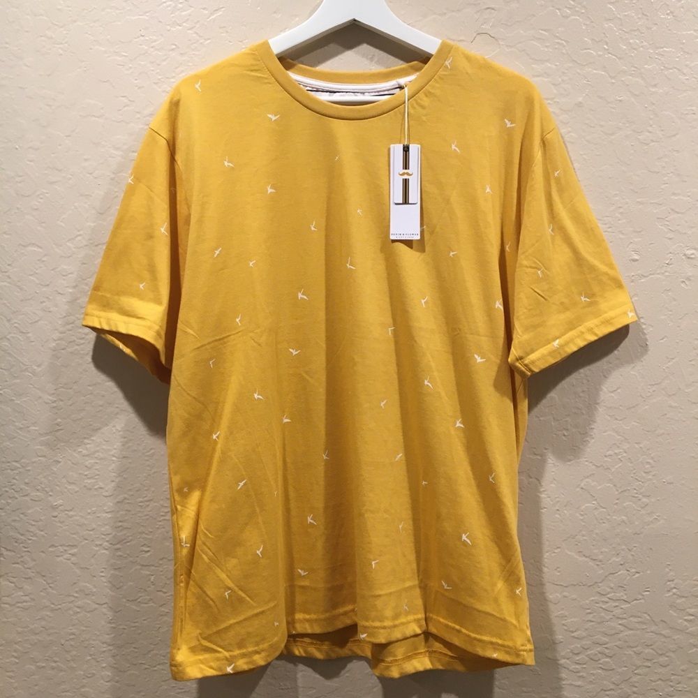 Denim & Flower Flying Birds Shirt NWT